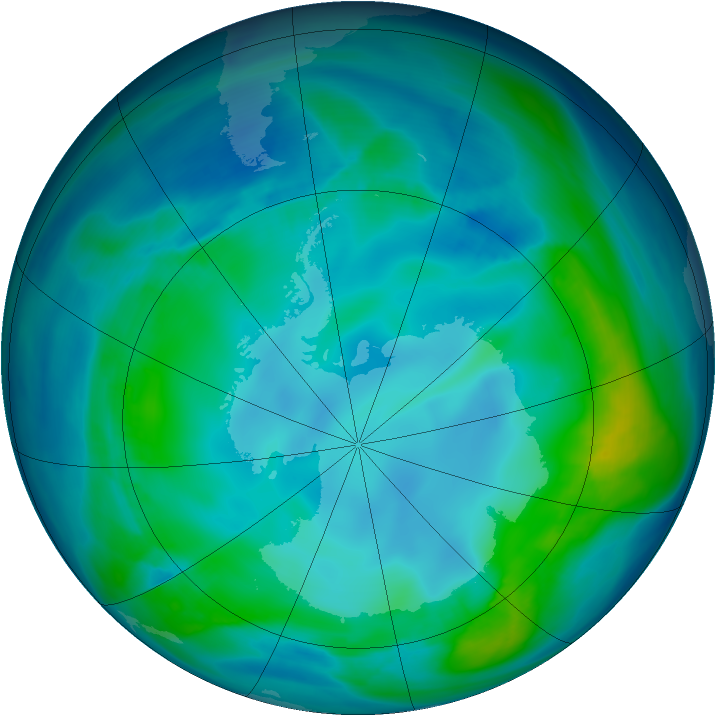 Antarctic ozone map for 11 May 2007